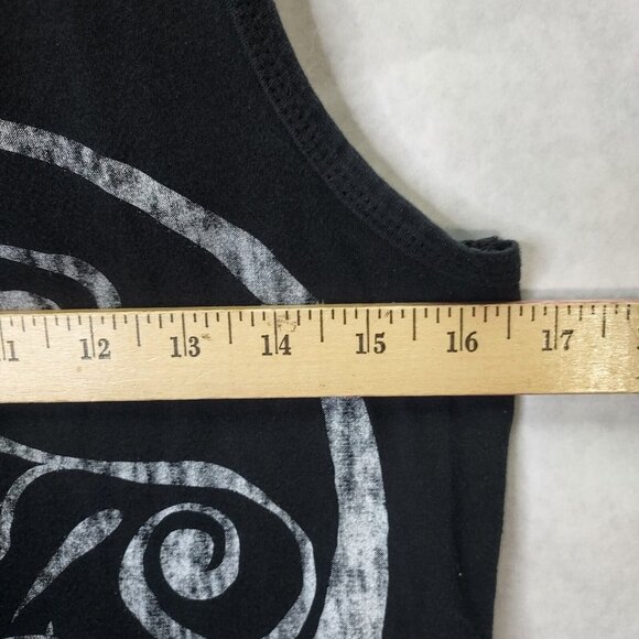 Black Matter Tank Top Women's Large Sugar Skull Racerback White Distressed Shirt - Picture 6 of 8